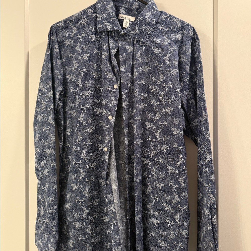 Men's Blue Patterned Shirt